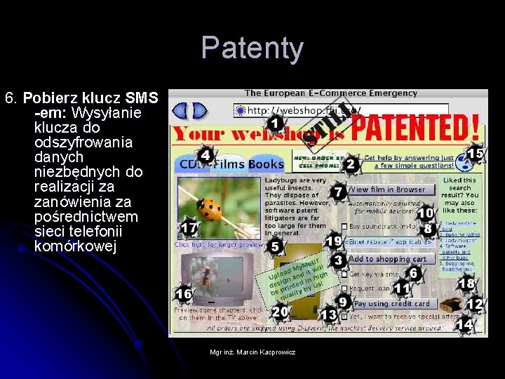 Patenty 6. Pobierz klucz SMS -em: Wysyłanie klucza do odszyfrowania danych niezbędnych do realizacji