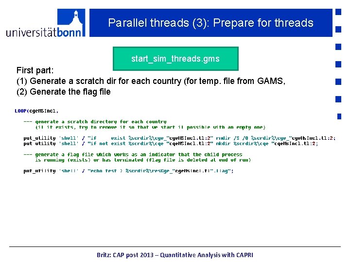 Parallel threads (3): Prepare for threads start_sim_threads. gms First part: (1) Generate a scratch