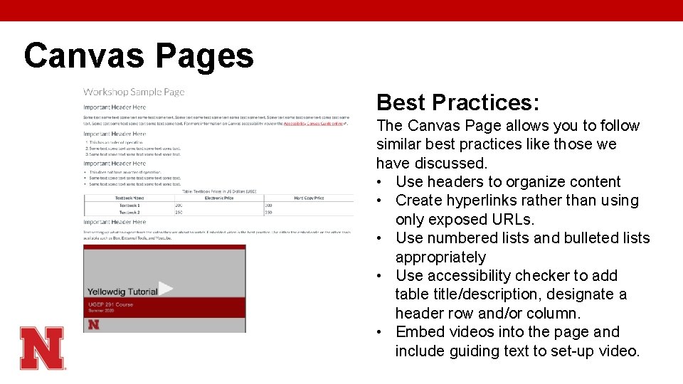 Canvas Pages Best Practices: The Canvas Page allows you to follow similar best practices
