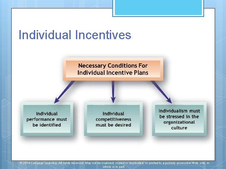 Individual Incentives © 2014 Cengage Learning. All rights reserved. May not be scanned, copied