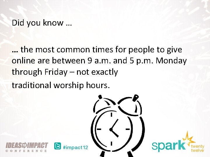 Did you know … … the most common times for people to give online