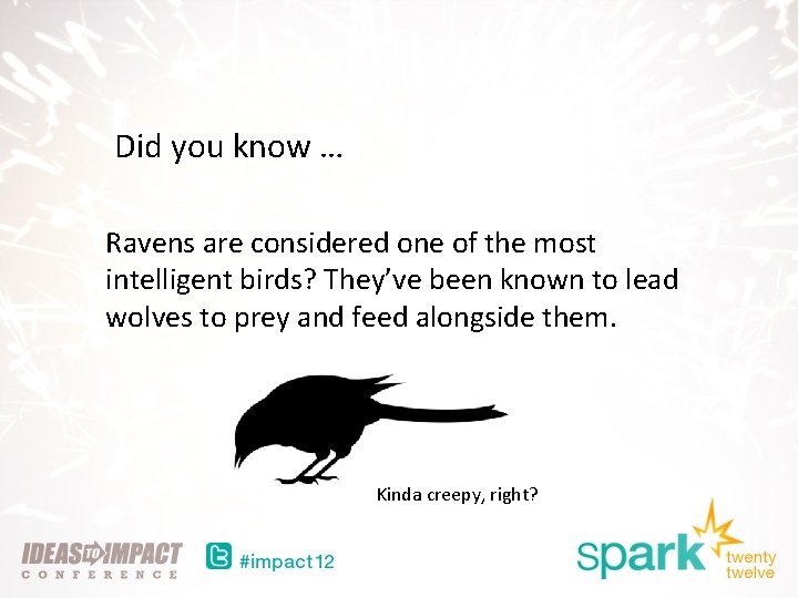 Did you know … Ravens are considered one of the most intelligent birds? They’ve