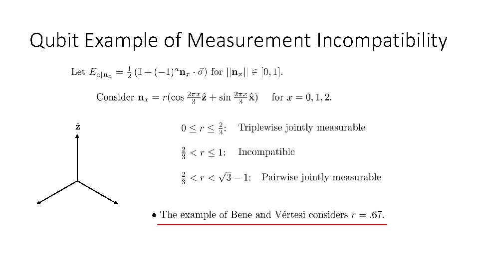 Qubit Example of Measurement Incompatibility 