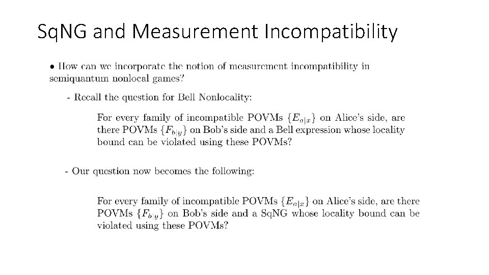 Sq. NG and Measurement Incompatibility 