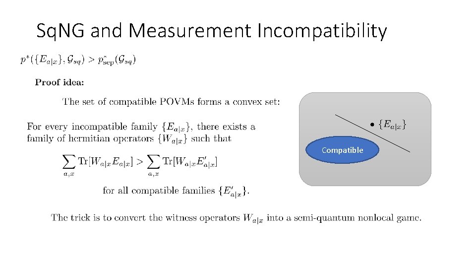 Sq. NG and Measurement Incompatibility Compatible 