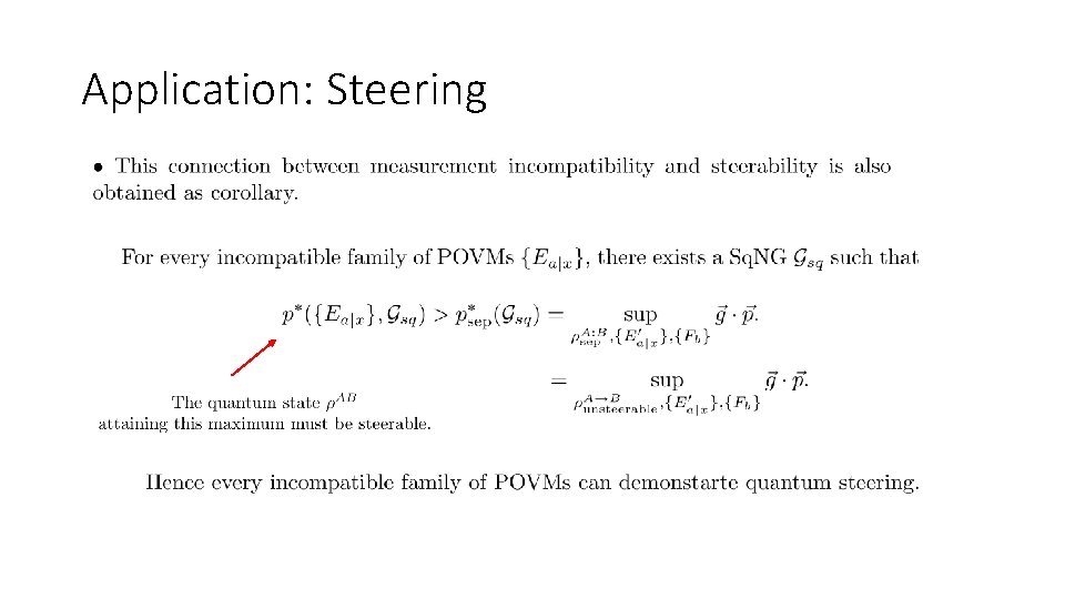 Application: Steering 