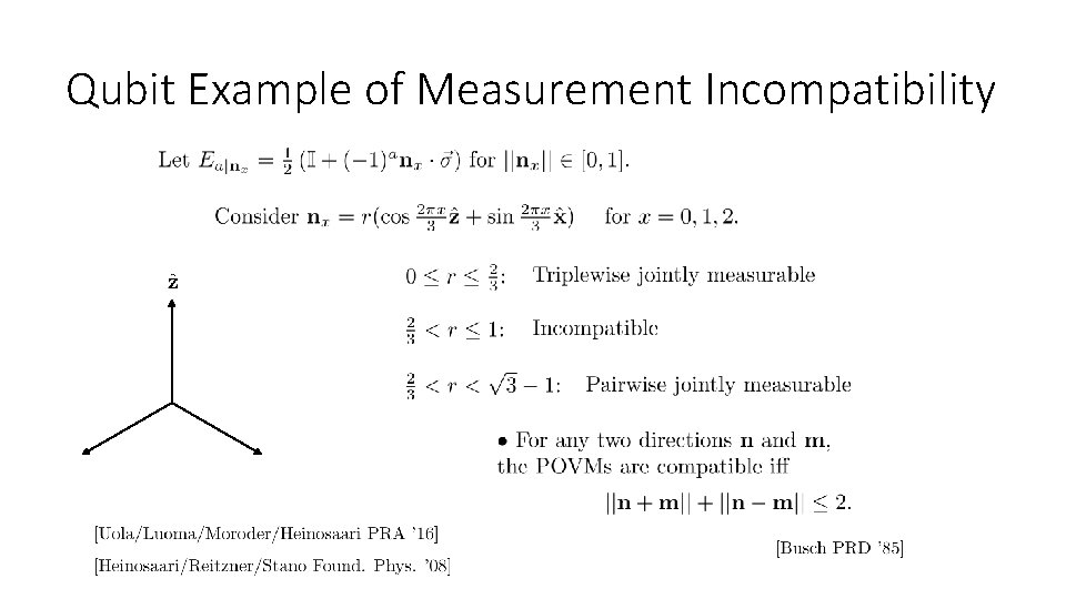 Qubit Example of Measurement Incompatibility 