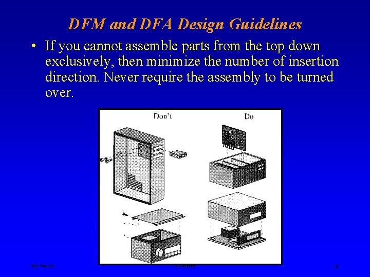 DFM and DFA Design Guidelines • If you cannot assemble parts from the top