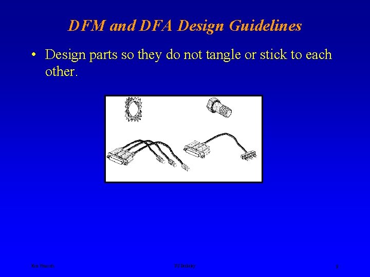 DFM and DFA Design Guidelines • Design parts so they do not tangle or