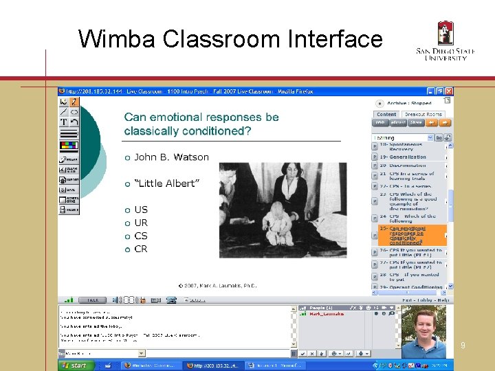 Wimba Classroom Interface 9 