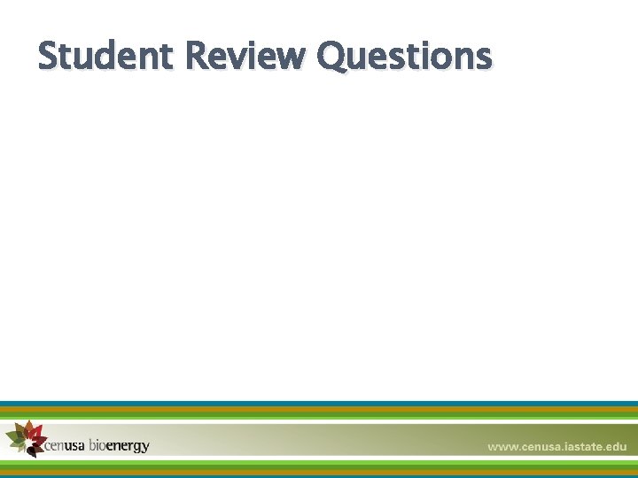Student Review Questions 