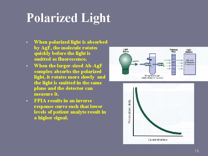 Polarized Light • • • When polarized light is absorbed by Ag. F, the