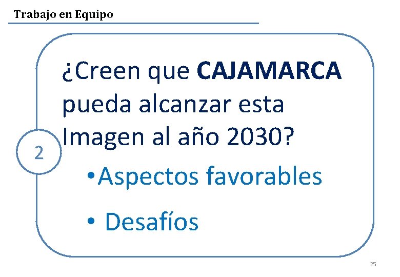 Trabajo en Equipo 2 ¿Creen que CAJAMARCA pueda alcanzar esta Imagen al año 2030?