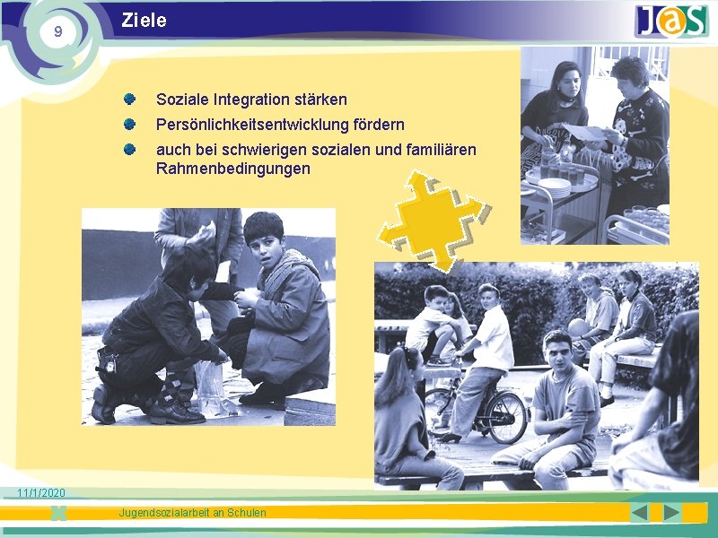 9 Ziele Soziale Integration stärken Persönlichkeitsentwicklung fördern auch bei schwierigen sozialen und familiären Rahmenbedingungen