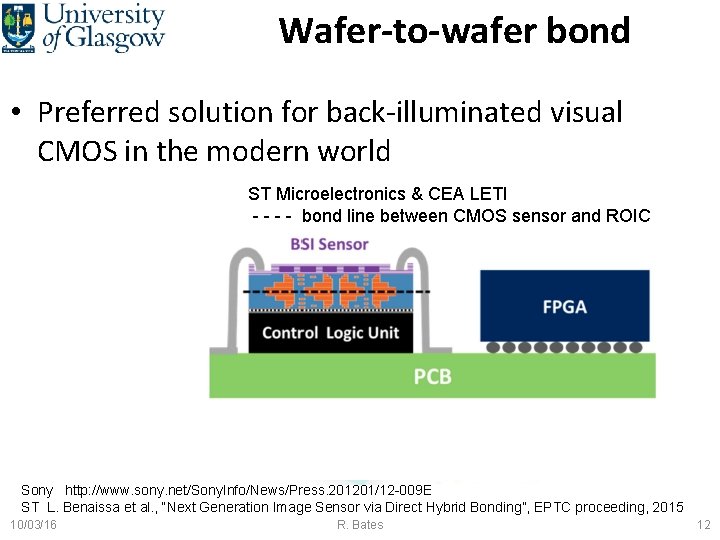 Wafer-to-wafer bond • Preferred solution for back-illuminated visual CMOS in the modern world ST