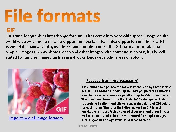 GIF stand for ‘graphics interchange format’ it has come into very wide spread usage