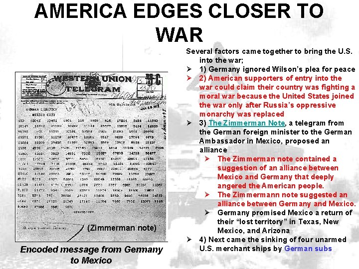 THE FIRST WORLD WAR 1914 1918 Objectives 1