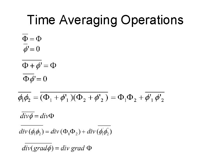 Time Averaging Operations 