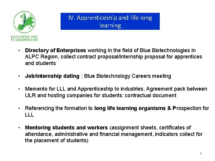 IV. Apprenticeship and life-long learning • Directory of Enterprises working in the field of