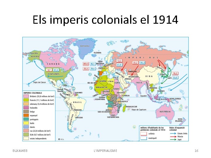 Els imperis colonials el 1914 BUXAWEB L'IMPERIALISME 16 