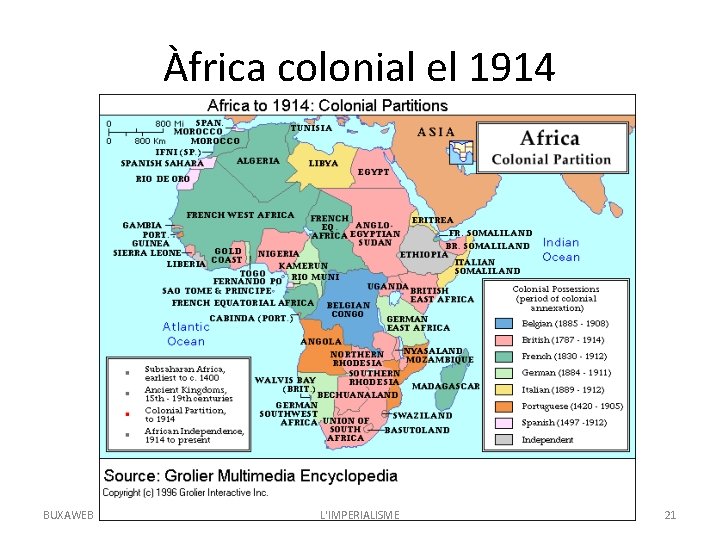 Àfrica colonial el 1914 BUXAWEB L'IMPERIALISME 21 