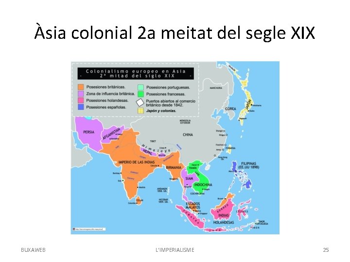 Àsia colonial 2 a meitat del segle XIX BUXAWEB L'IMPERIALISME 25 