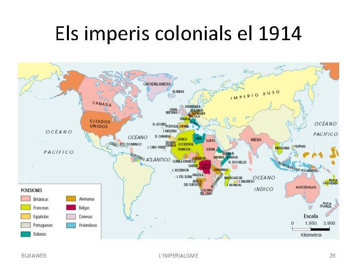 Els imperis colonials el 1914 BUXAWEB L'IMPERIALISME 28 