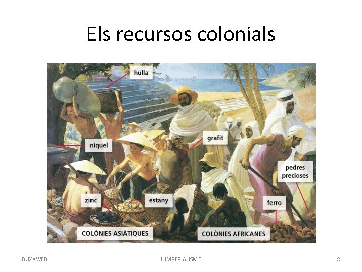 Els recursos colonials BUXAWEB L'IMPERIALISME 8 