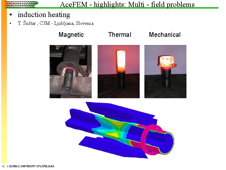 Ace. FEM - highlights: Multi - field problems • induction heating • T. Šuštar