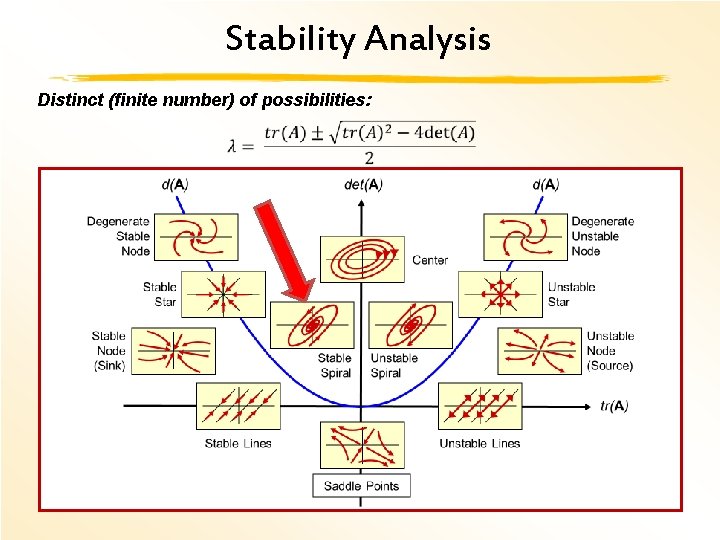 Stability Analysis Distinct (finite number) of possibilities: 