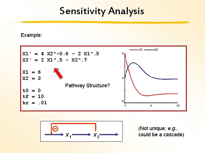 Sensitivity Analysis Example: X 1' = 4 X 2^-0. 6 - 2 X 1^.