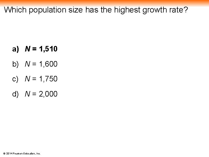 Which population size has the highest growth rate? a) N = 1, 510 b)