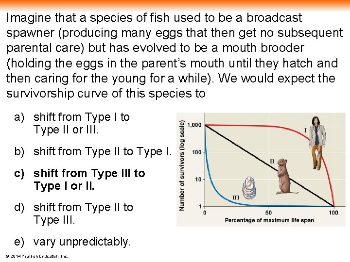 Imagine that a species of fish used to be a broadcast spawner (producing many