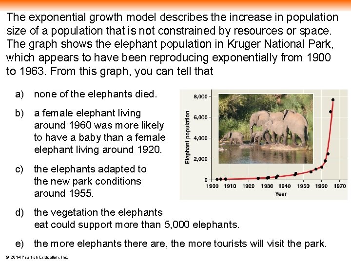 The exponential growth model describes the increase in population size of a population that