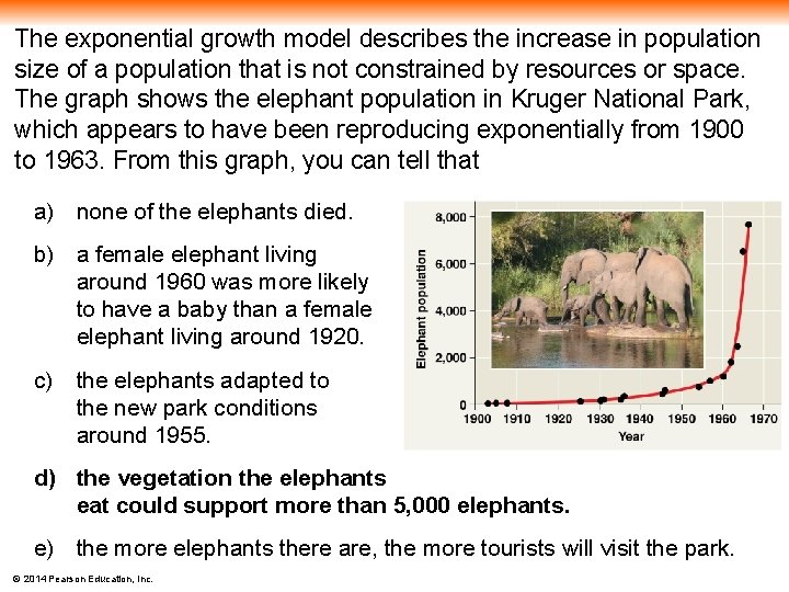 The exponential growth model describes the increase in population size of a population that