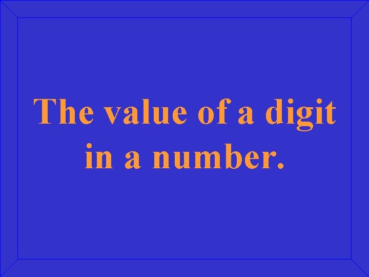 The value of a digit in a number. 