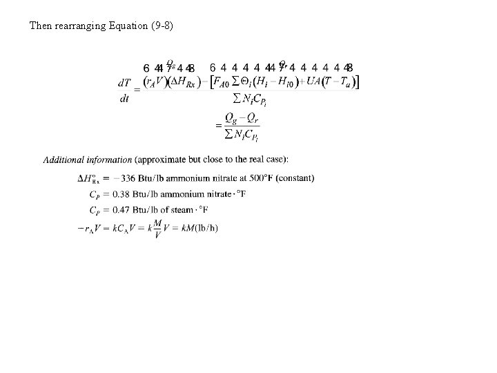 Then rearranging Equation (9 -8) 
