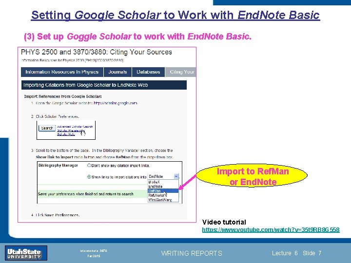 Setting Google Scholar to Work with End. Note Basic (3) Set up Goggle Scholar