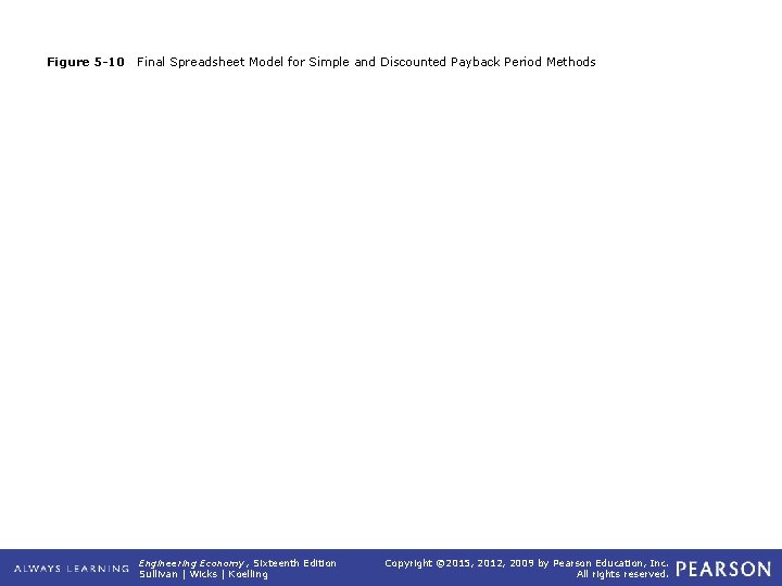 Figure 5 -10 Final Spreadsheet Model for Simple and Discounted Payback Period Methods Engineering