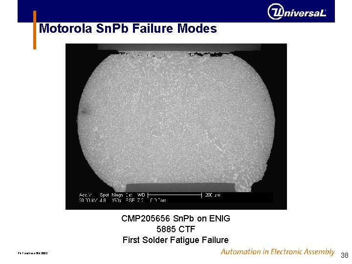 Motorola Sn. Pb Failure Modes CMP 205656 Sn. Pb on ENIG 5885 CTF First Motorola Sn. Pb Failure Modes CMP 205656 Sn. Pb on ENIG 5885 CTF First