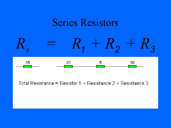 Series Resistors 