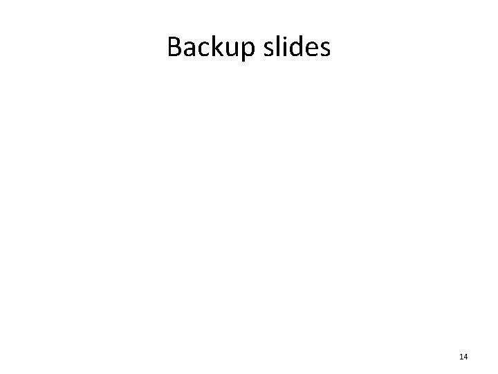 Backup slides 14 