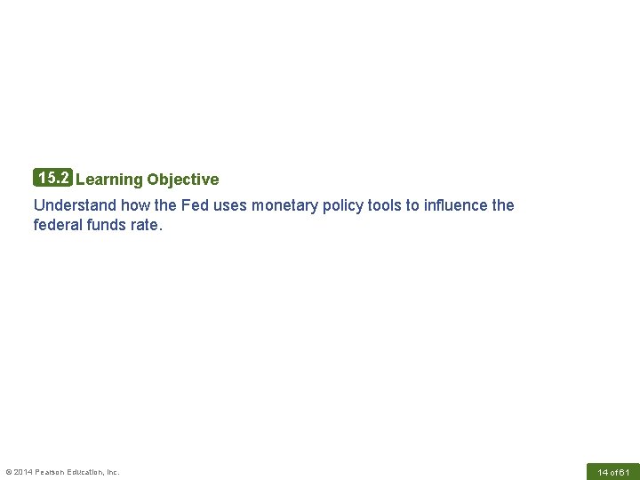 15. 2 Learning Objective Understand how the Fed uses monetary policy tools to influence