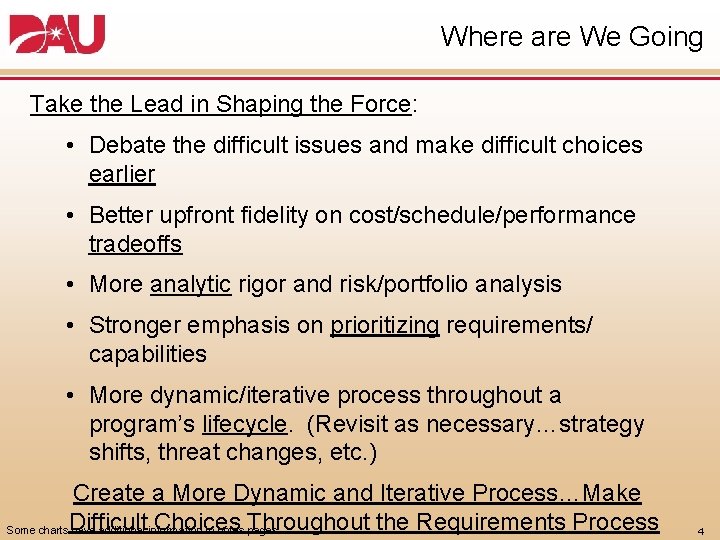 Where are We Going Take the Lead in Shaping the Force: • Debate the