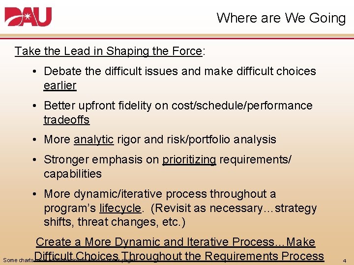Where are We Going Take the Lead in Shaping the Force: • Debate the Where are We Going Take the Lead in Shaping the Force: • Debate the