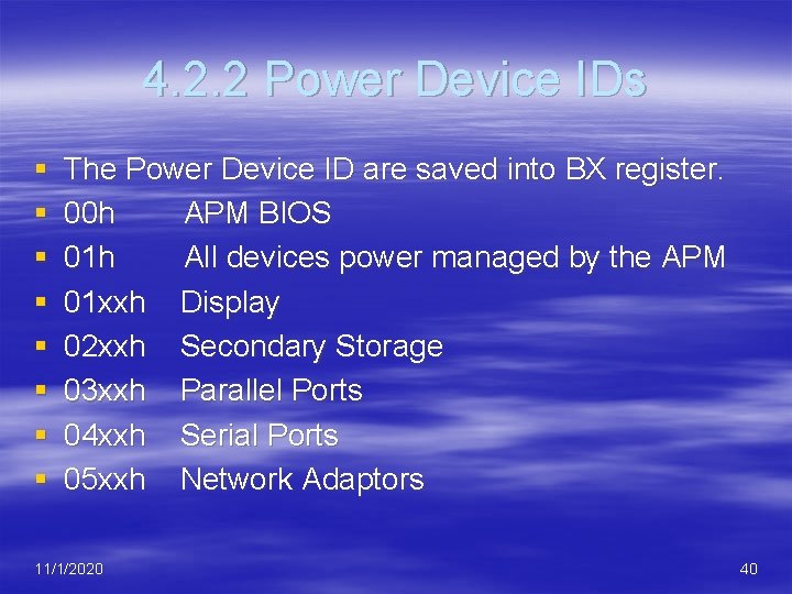 4. 2. 2 Power Device IDs § § § § The Power Device ID