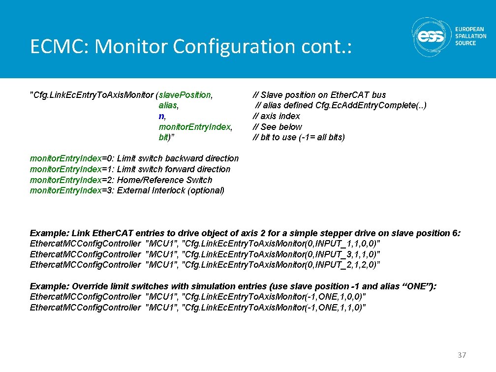 ECMC: Monitor Configuration cont. : "Cfg. Link. Ec. Entry. To. Axis. Monitor (slave. Position,