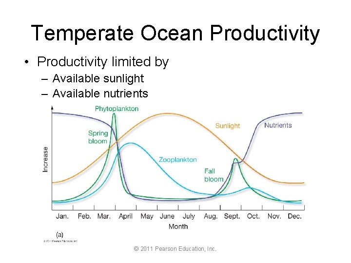 Temperate Ocean Productivity • Productivity limited by – Available sunlight – Available nutrients ©