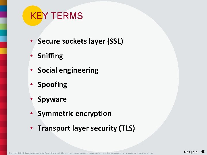 KEY TERMS • Secure sockets layer (SSL) • Sniffing • Social engineering • Spoofing