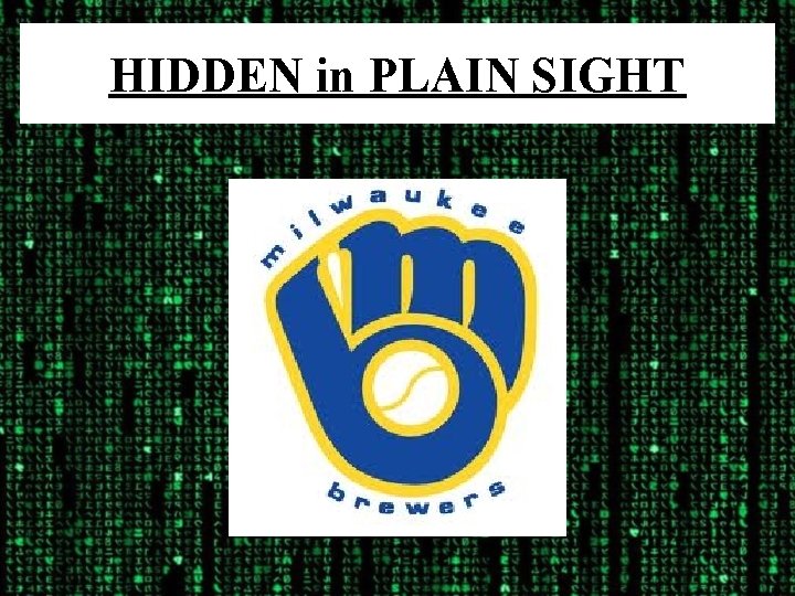 HIDDEN in PLAIN SIGHT 